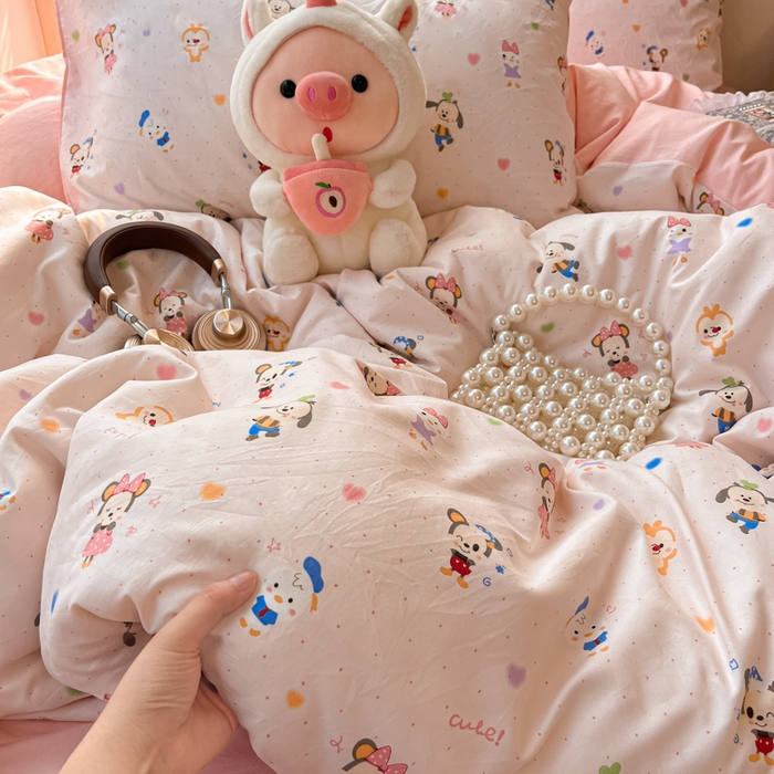 91家纺网 家纺一手货源 找家纺 （总）彩韵家纺 2025新款水洗双层纱双拼碎花四件套