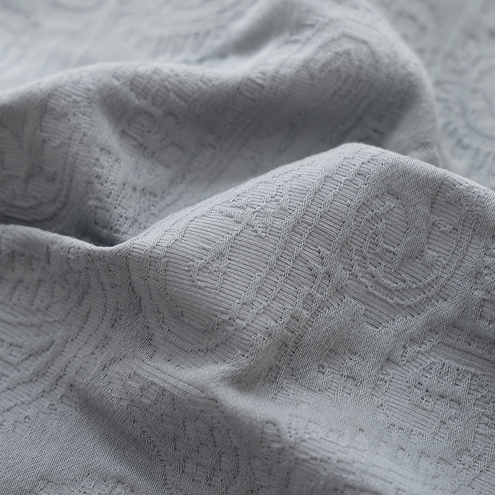 91家纺网 家纺一手货源 找家纺 朴尔家纺-毛巾被 2025新款浮雕凤尾花纯色全棉纯棉三层纱布枕巾单枕巾枕巾单件 浮雕凤尾花-蓝灰