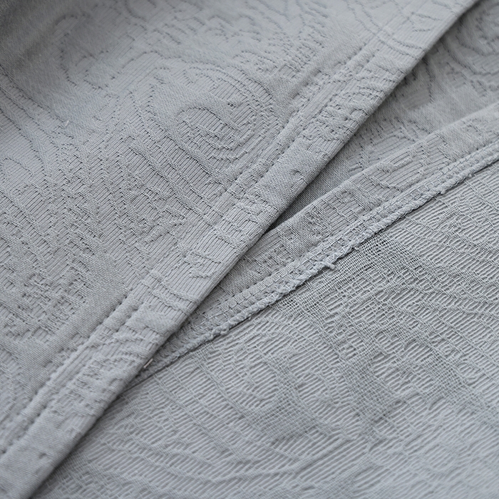 91家纺网 家纺一手货源 找家纺 朴尔家纺-毛巾被 2025新款浮雕凤尾花纯色全棉纯棉三层纱布枕巾单枕巾枕巾单件 浮雕凤尾花-蓝灰