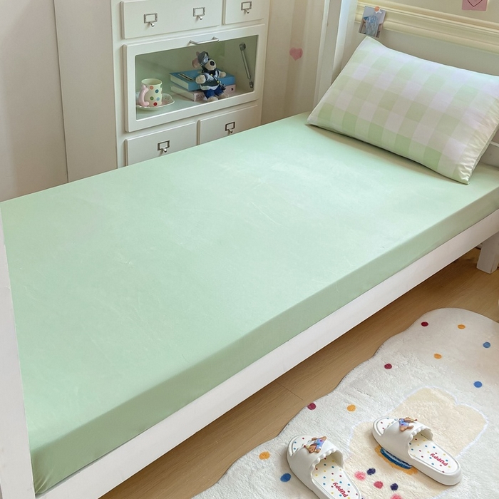 91家纺网 家纺一手货源 找家纺 麒东家纺 2025新款开学季学生ins风条纹方格水洗四件套学生上下铺三件套 方格紫色