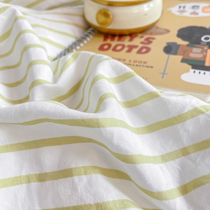 91家纺网 家纺一手货源 找家纺 麒东家纺 2025新款开学季学生ins风条纹方格水洗四件套学生上下铺三件套 条纹黄色