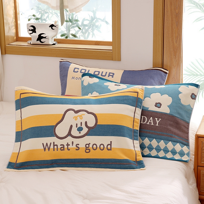 （总）朴尔家纺-毛巾被 2025新款格致系列全棉纯棉加厚六层纱布枕巾单枕巾枕巾单件