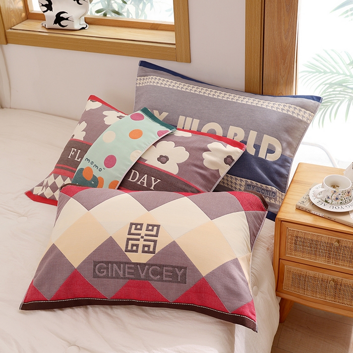 91家纺网 家纺一手货源 找家纺 （总）朴尔家纺-毛巾被 2025新款格致系列全棉纯棉加厚六层纱布枕巾单枕巾枕巾单件