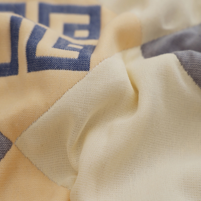 91家纺网 家纺一手货源 找家纺 朴尔家纺-毛巾被 2025新款格致系列全棉纯棉加厚六层纱布枕巾单枕巾枕巾单件 海派绅士-蓝 52x78cm枕巾一对