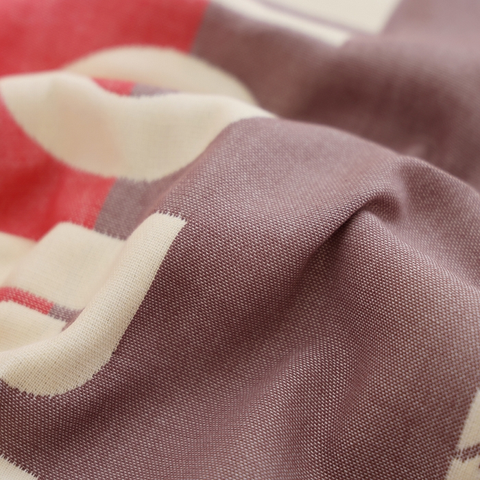 91家纺网 家纺一手货源 找家纺 朴尔家纺-毛巾被 2025新款格致系列全棉纯棉加厚六层纱布枕巾单枕巾枕巾单件 南法假日-红 52x78cm枕巾一对