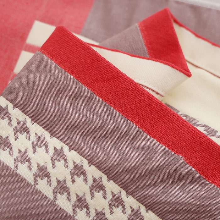 91家纺网 家纺一手货源 找家纺 朴尔家纺-毛巾被 2025新款格致系列全棉纯棉加厚六层纱布枕巾单枕巾枕巾单件 南法假日-红 52x78cm枕巾一对