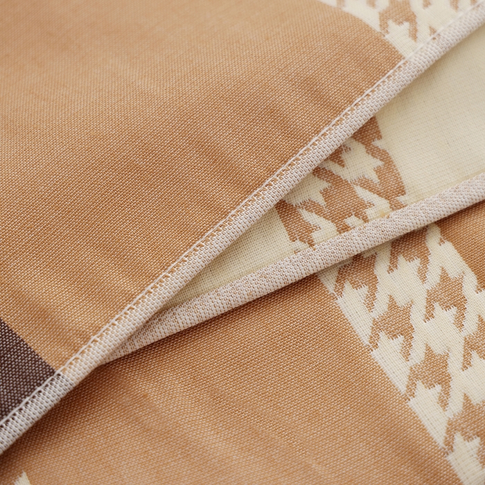 91家纺网 家纺一手货源 找家纺 朴尔家纺-毛巾被 2025新款格致系列全棉纯棉加厚六层纱布枕巾单枕巾枕巾单件 南法假日-咖 52x78cm枕巾一对