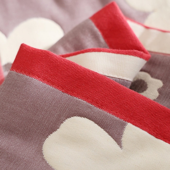 91家纺网 家纺一手货源 找家纺 朴尔家纺-毛巾被 2025新款格致系列全棉纯棉加厚六层纱布枕巾单枕巾枕巾单件 世家花园-红 52x78cm枕巾一对