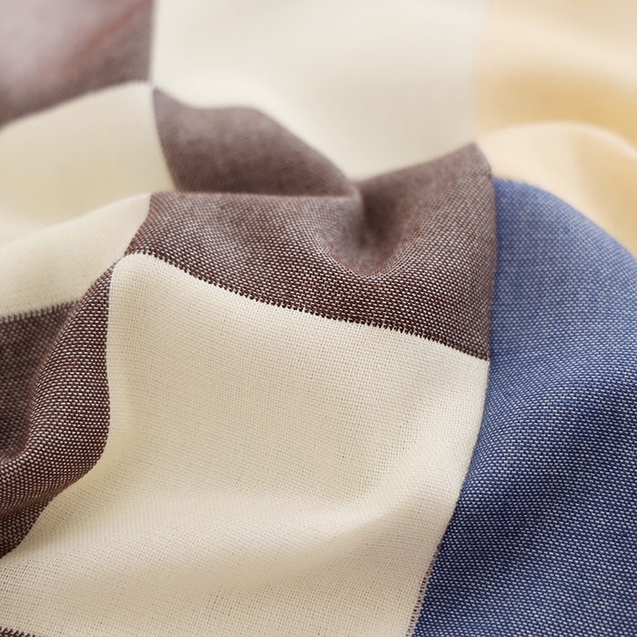 91家纺网 家纺一手货源 找家纺 朴尔家纺-毛巾被 2025新款格致系列全棉纯棉加厚六层纱布枕巾单枕巾枕巾单件 自然风-蓝 52x78cm枕巾一对