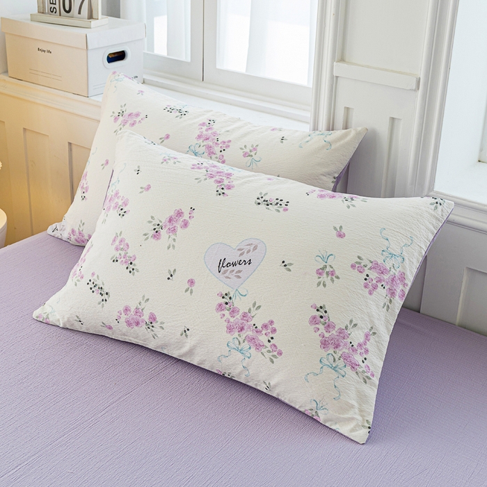 91家纺网 家纺一手货源 找家纺 奇丝雅 2025新款A类有氧超柔云感双层纱皱皱纱学生宿舍三件套家用四件套单被套 花黛罗兰