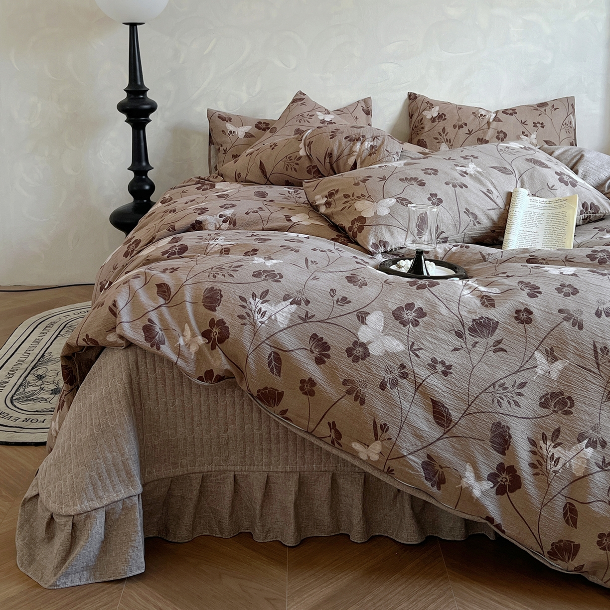 91家纺网 家纺一手货源 找家纺 （总）美梦家纺 2025新款高克重加厚亚麻皱皱纱床盖四件套系列（提供买家秀)