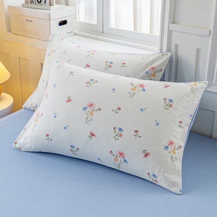 91家纺网 家纺一手货源 找家纺 奇丝雅 2025新款A类有氧超柔云感双层纱皱皱纱学生宿舍三件套家用四件套单被套 确幸英兰