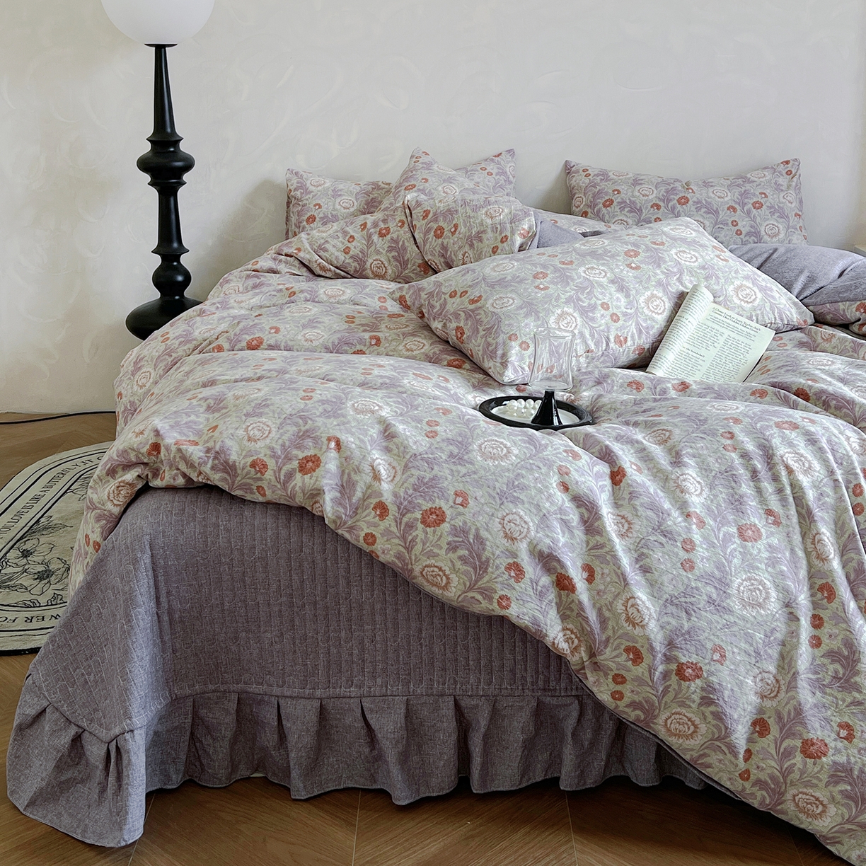 91家纺网 家纺一手货源 找家纺 （总）美梦家纺 2025新款高克重加厚亚麻皱皱纱床盖四件套系列（提供买家秀)