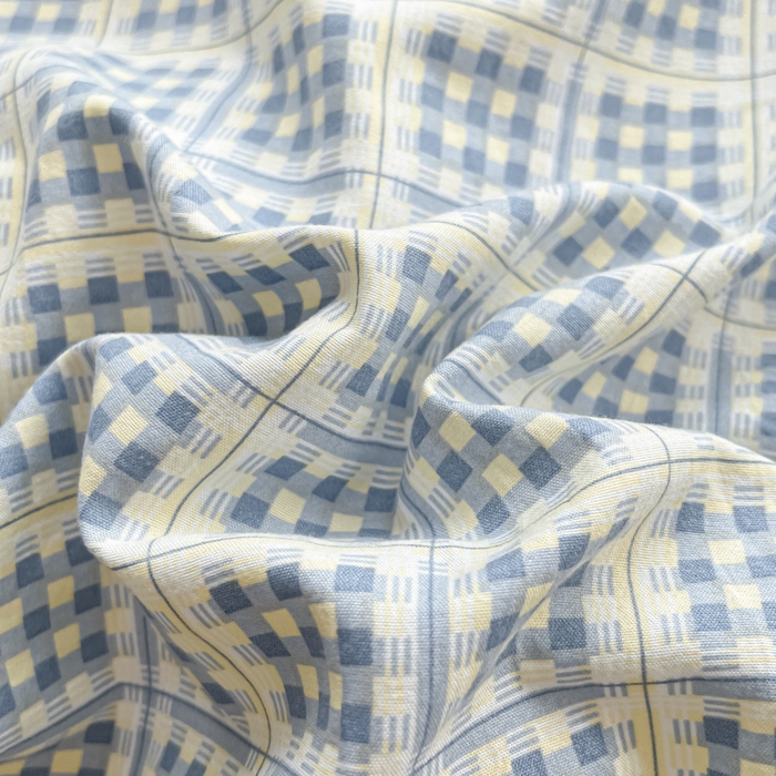 91家纺网 家纺一手货源 找家纺 卡迪熊家纺 2025新款水洗双层纱双拼碎花四件套 分格棋盘