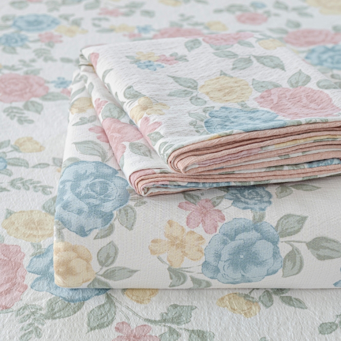 91家纺网 家纺一手货源 找家纺 奇丝雅 2025新款A类有氧超柔云感双层纱皱皱纱学生宿舍三件套家用四件套单被套 玉芷