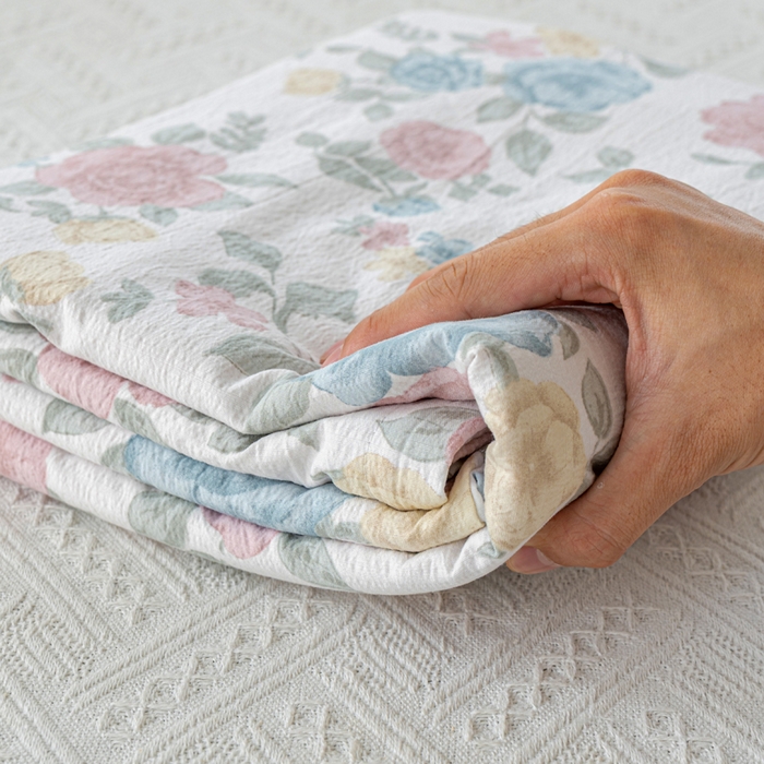 91家纺网 家纺一手货源 找家纺 奇丝雅 2025新款A类有氧超柔云感双层纱皱皱纱学生宿舍三件套家用四件套单被套 玉芷