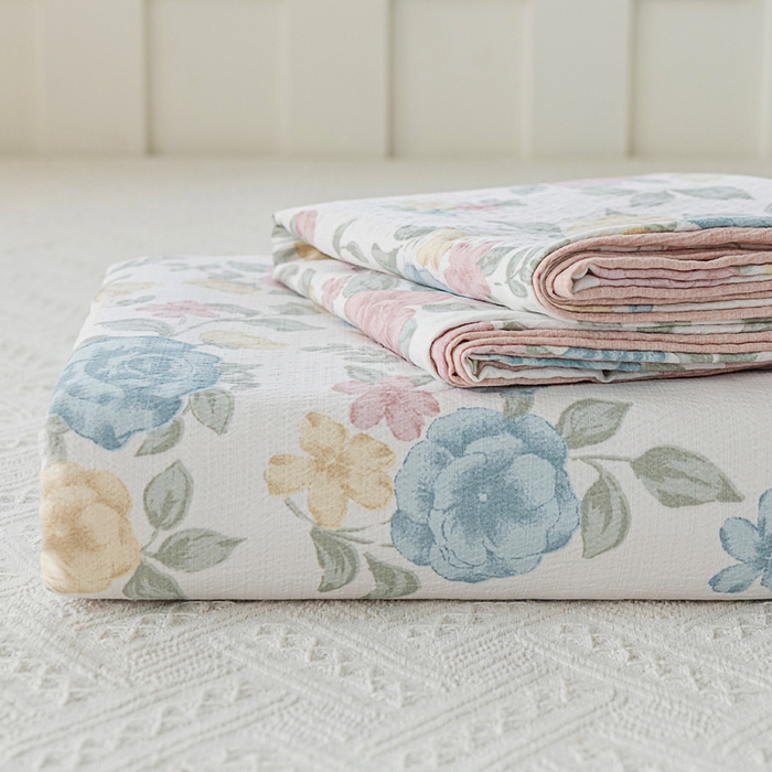 91家纺网 家纺一手货源 找家纺 奇丝雅 2025新款A类有氧超柔云感双层纱皱皱纱学生宿舍三件套家用四件套单被套 玉芷