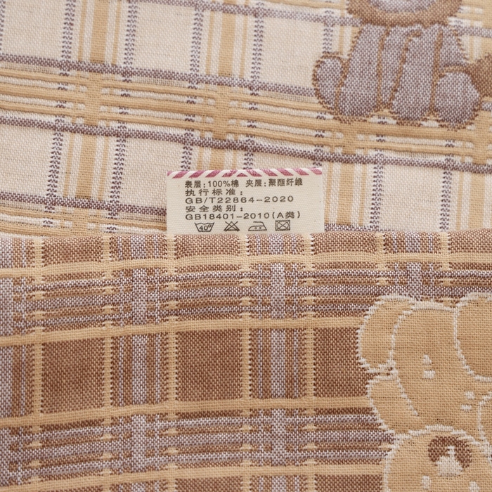 91家纺网 家纺一手货源 找家纺 朴尔家纺-毛巾被 2025新款韩版小碎花边全棉纯棉三层纱布枕巾单枕巾枕巾单件 动物格-咖 52x78cm枕巾一对