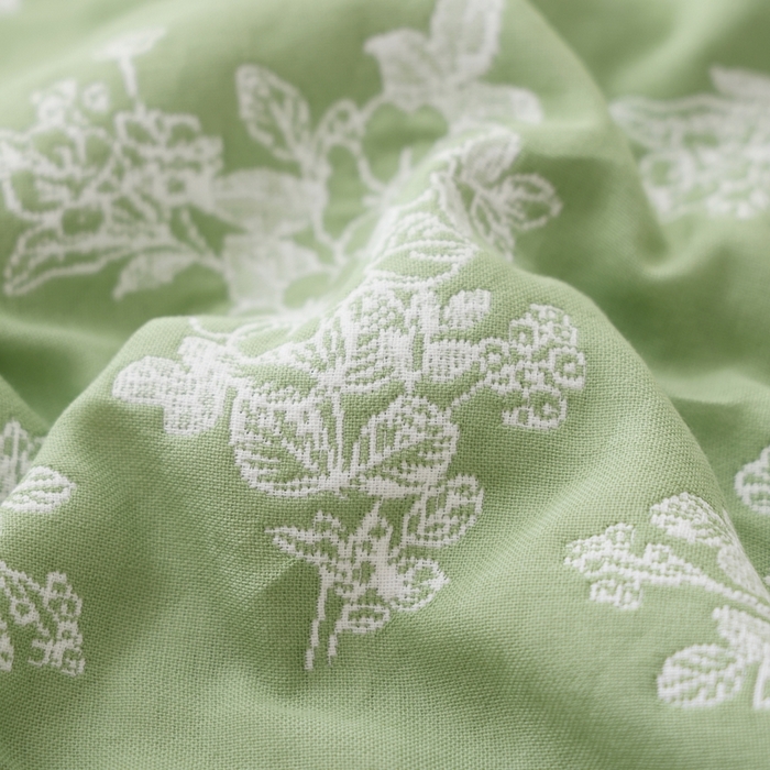 91家纺网 家纺一手货源 找家纺 朴尔家纺-毛巾被 2025新款韩版小碎花边全棉纯棉三层纱布枕巾单枕巾枕巾单件 芬芳-绿 52x78cm枕巾一对