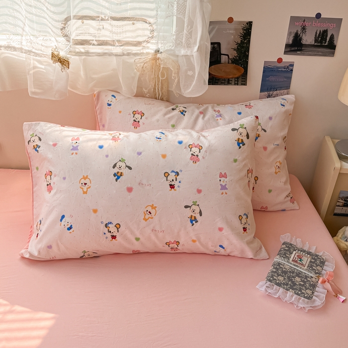 91家纺网 家纺一手货源 找家纺 彩韵家纺 2025新款水洗双层纱双拼碎花四件套 欢乐聚会