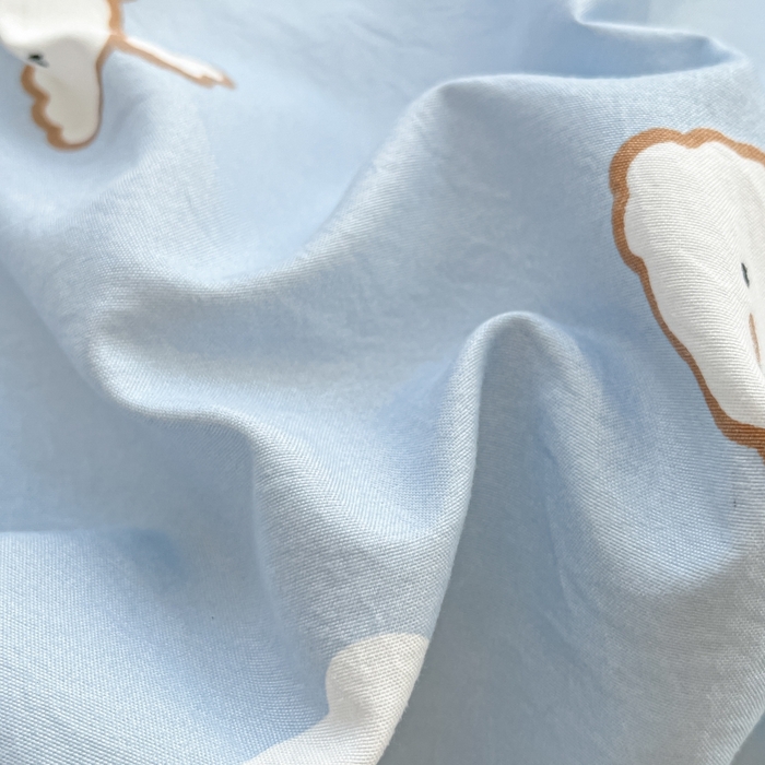 91家纺网 家纺一手货源 找家纺 卡迪熊家纺 2025新款水洗双层纱双拼碎花四件套 美好心情