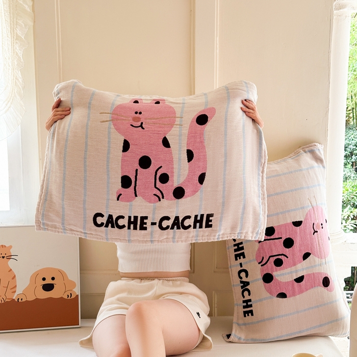 91家纺网 家纺一手货源 找家纺 （总）朴尔家纺-毛巾被 2025新款全棉纯棉多柔AB版定位四层纱布枕巾单枕巾枕巾单件