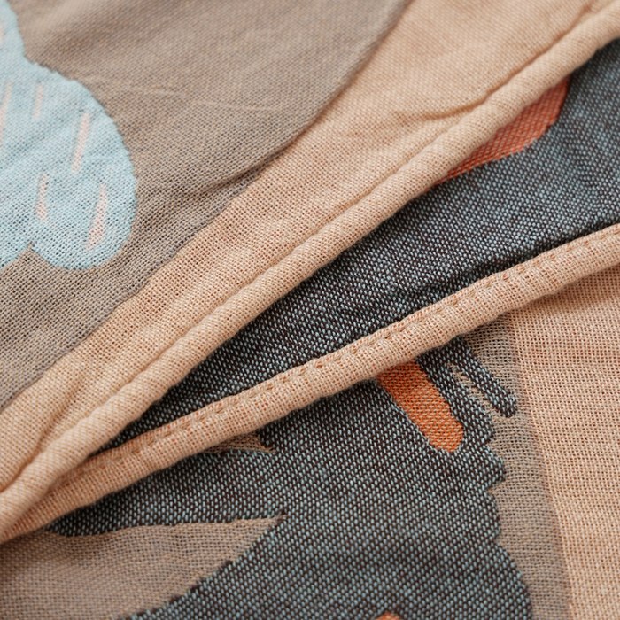 91家纺网 家纺一手货源 找家纺 朴尔家纺-毛巾被 2025新款全棉纯棉欣软系列定位四层加厚柔软纱布枕巾单枕巾枕巾单件 花枝 52x75cm枕巾一对