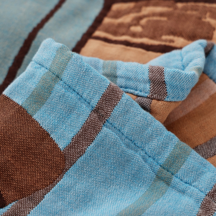 91家纺网 家纺一手货源 找家纺 朴尔家纺-毛巾被 2025新款全棉纯棉欣软系列定位四层加厚柔软纱布枕巾单枕巾枕巾单件 开心伙伴 52x75cm枕巾一对