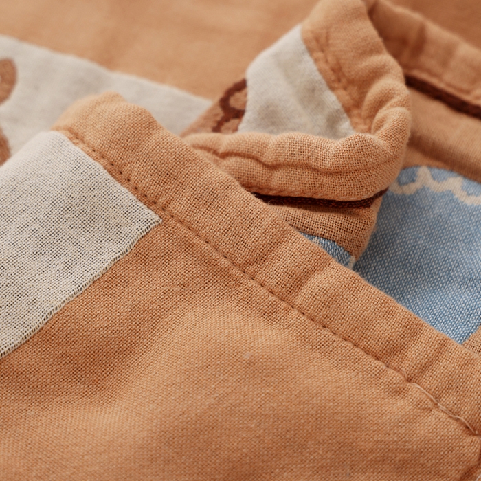 91家纺网 家纺一手货源 找家纺 朴尔家纺-毛巾被 2025新款全棉纯棉欣软系列定位四层加厚柔软纱布枕巾单枕巾枕巾单件 礼貌象 52x75cm枕巾一对