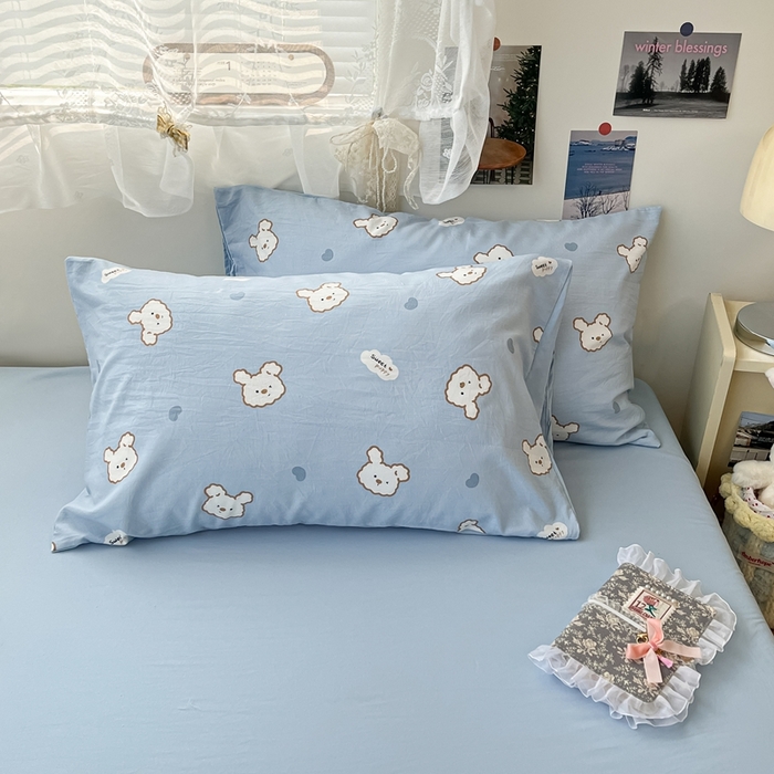 91家纺网 家纺一手货源 找家纺 彩韵家纺 2025新款水洗双层纱双拼碎花四件套 美好心情