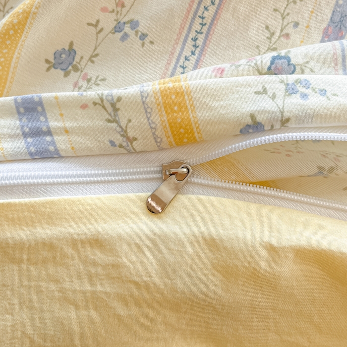 91家纺网 家纺一手货源 找家纺 彩韵家纺 2025新款水洗双层纱双拼碎花四件套 藤条花蔓