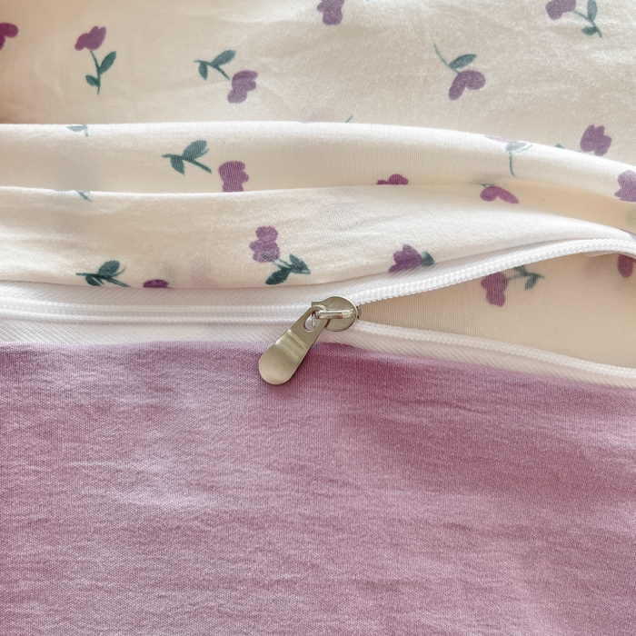 91家纺网 家纺一手货源 找家纺 彩韵家纺 2025新款水洗双层纱双拼碎花四件套 小花朵朵