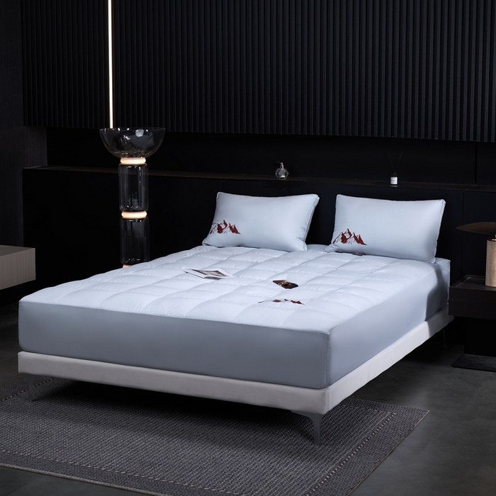 91家纺网 家纺一手货源 找家纺 岚司羽 2025新款小糯米羽绒单品床笠床笠单件单床笠 小糯米-灰色