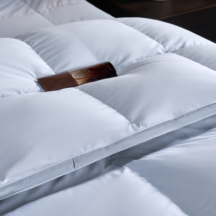 91家纺网 家纺一手货源 找家纺 岚司羽 2025新款小糯米白鹅绒羽绒被被子被芯 小糯米-灰色