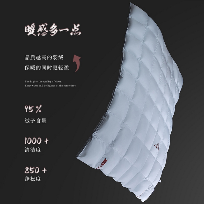 91家纺网 家纺一手货源 找家纺 岚司羽 2025新款小糯米白鹅绒羽绒被被子被芯 小糯米-灰色