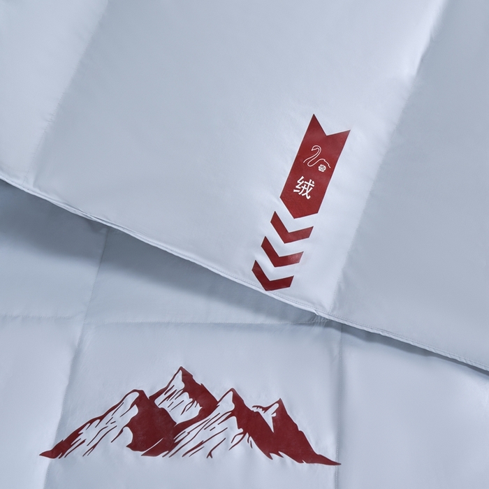 91家纺网 家纺一手货源 找家纺 岚司羽 2025新款小糯米白鹅绒羽绒被被子被芯 小糯米-灰色