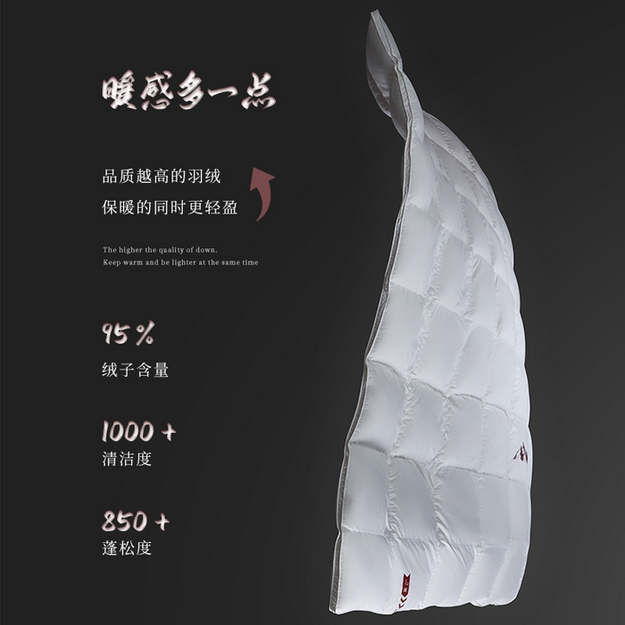 91家纺网 家纺一手货源 找家纺 岚司羽 2025新款小糯米白鹅绒羽绒被被子被芯 小糯米-白色