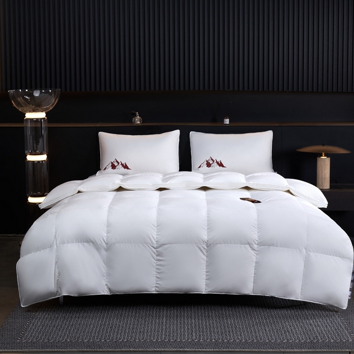 91家纺网 家纺一手货源 找家纺 岚司羽 2025新款小糯米白鹅绒羽绒被被子被芯 小糯米-白色