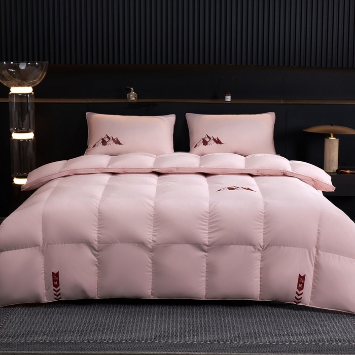 91家纺网 家纺一手货源 找家纺 岚司羽 2025新款小糯米白鹅绒羽绒被被子被芯 小糯米-粉色