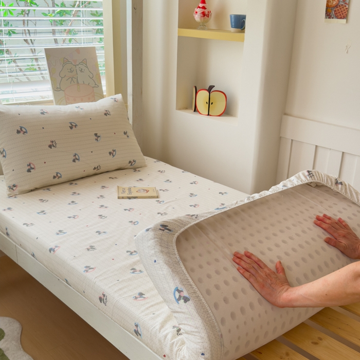 91家纺网 家纺一手货源 找家纺 金丝鸟家纺 2025新款全棉纯棉斜纹床笠单品床笠单件单床笠-学生床 快乐小马