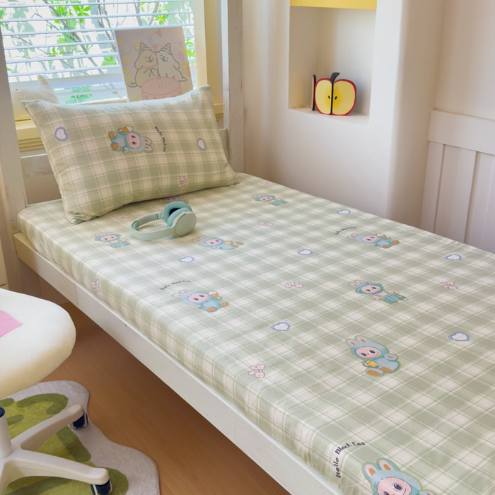 91家纺网 家纺一手货源 找家纺 （总）金丝鸟家纺 2025新款全棉纯棉斜纹床笠单品床笠单件单床笠-学生床