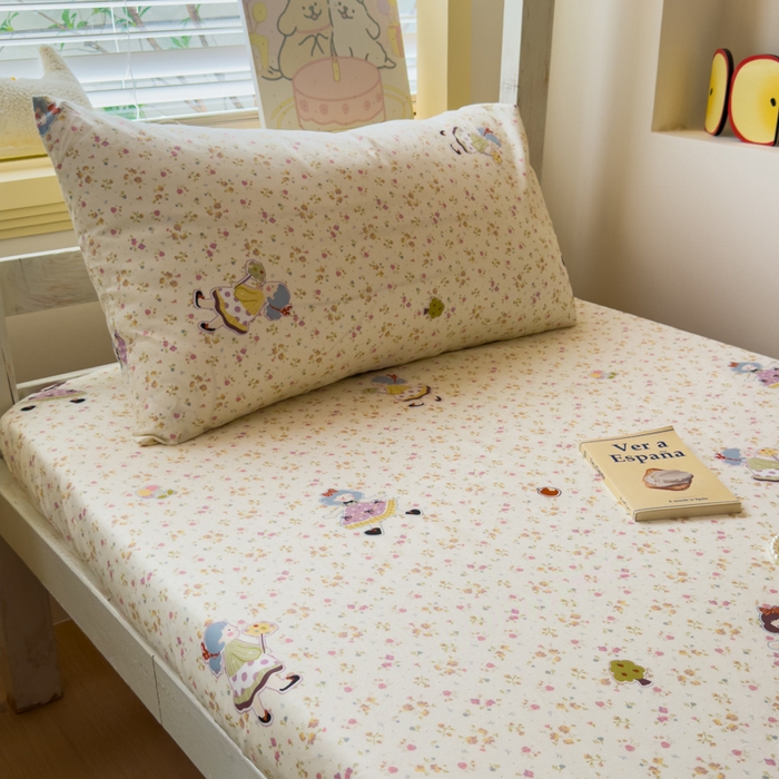 91家纺网 家纺一手货源 找家纺 金丝鸟家纺 2025新款全棉纯棉斜纹床笠单品床笠单件单床笠-学生床 星轨漫步