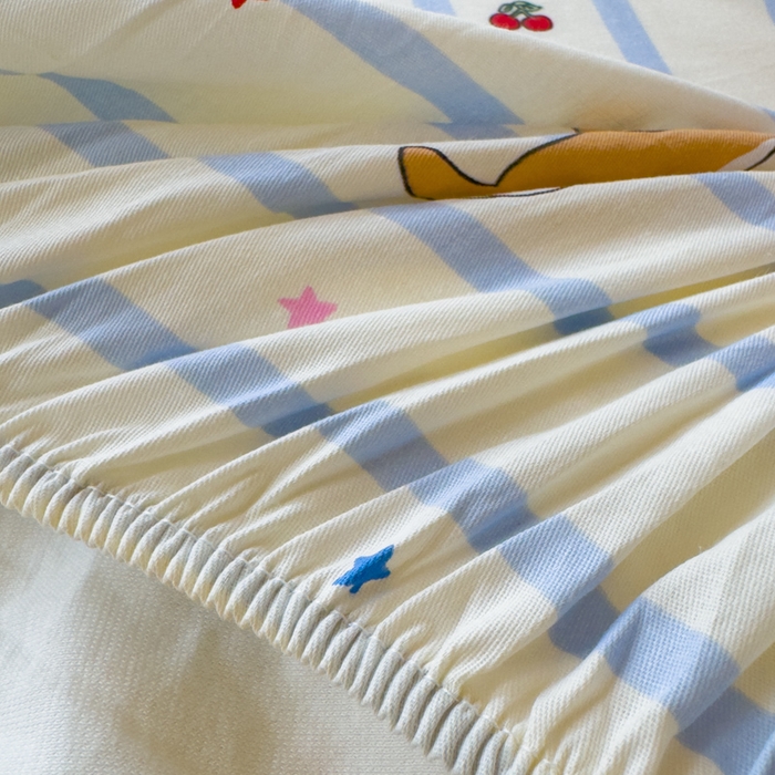 91家纺网 家纺一手货源 找家纺 金丝鸟家纺 2025新款全棉纯棉斜纹床笠单品床笠单件单床笠-学生床 糖纸童年