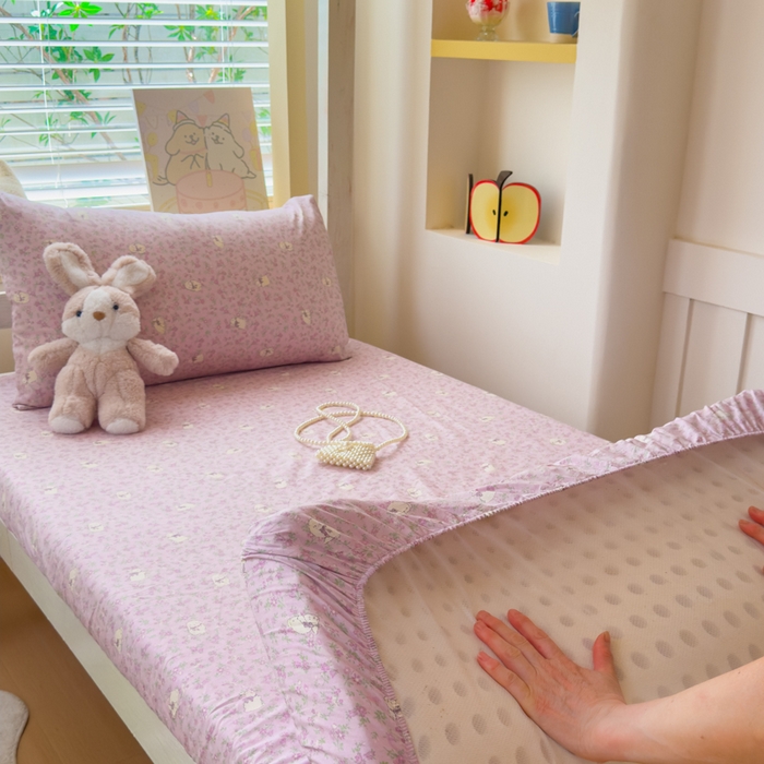 91家纺网 家纺一手货源 找家纺 金丝鸟家纺 2025新款全棉纯棉斜纹床笠单品床笠单件单床笠-学生床 摩伊