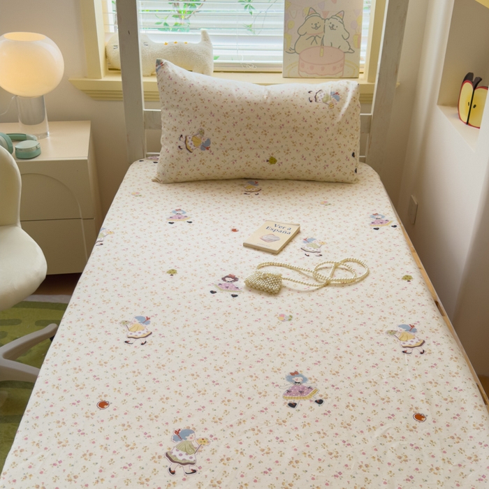 91家纺网 家纺一手货源 找家纺 金丝鸟家纺 2025新款全棉纯棉斜纹床笠单品床笠单件单床笠-学生床 星轨漫步