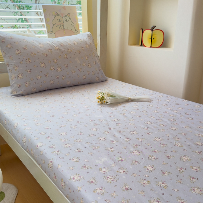 91家纺网 家纺一手货源 找家纺 金丝鸟家纺 2025新款全棉纯棉斜纹床笠单品床笠单件单床笠-学生床 浅夏雏菊-灰
