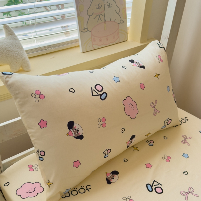 91家纺网 家纺一手货源 找家纺 金丝鸟家纺 2025新款全棉纯棉斜纹床笠单品床笠单件单床笠-学生床 甜汪云趣