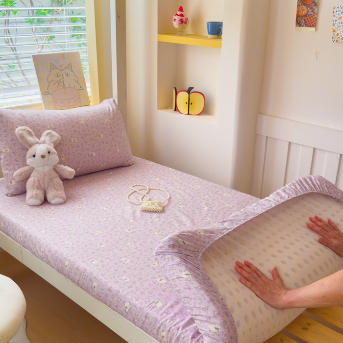 金丝鸟家纺 2025新款全棉纯棉斜纹床笠单品床笠单件单床笠-学生床 摩伊