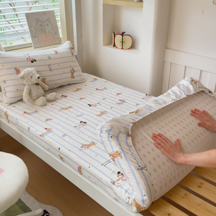 91家纺网 家纺一手货源 找家纺 （总）金丝鸟家纺 2025新款全棉纯棉斜纹床笠单品床笠单件单床笠-学生床