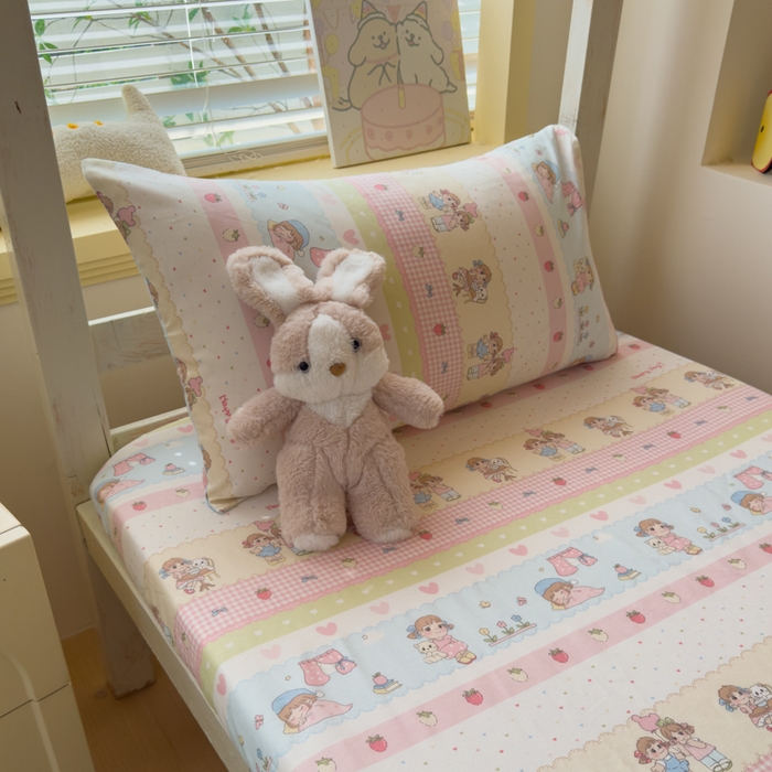 91家纺网 家纺一手货源 找家纺 金丝鸟家纺 2025新款全棉纯棉斜纹床笠单品床笠单件单床笠-学生床 集美卧室